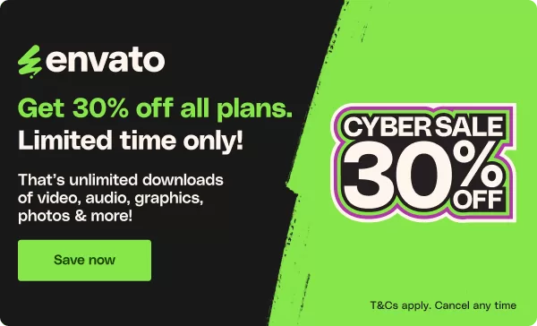 Cybersale 2024: 30% Off Envato Elements Plans