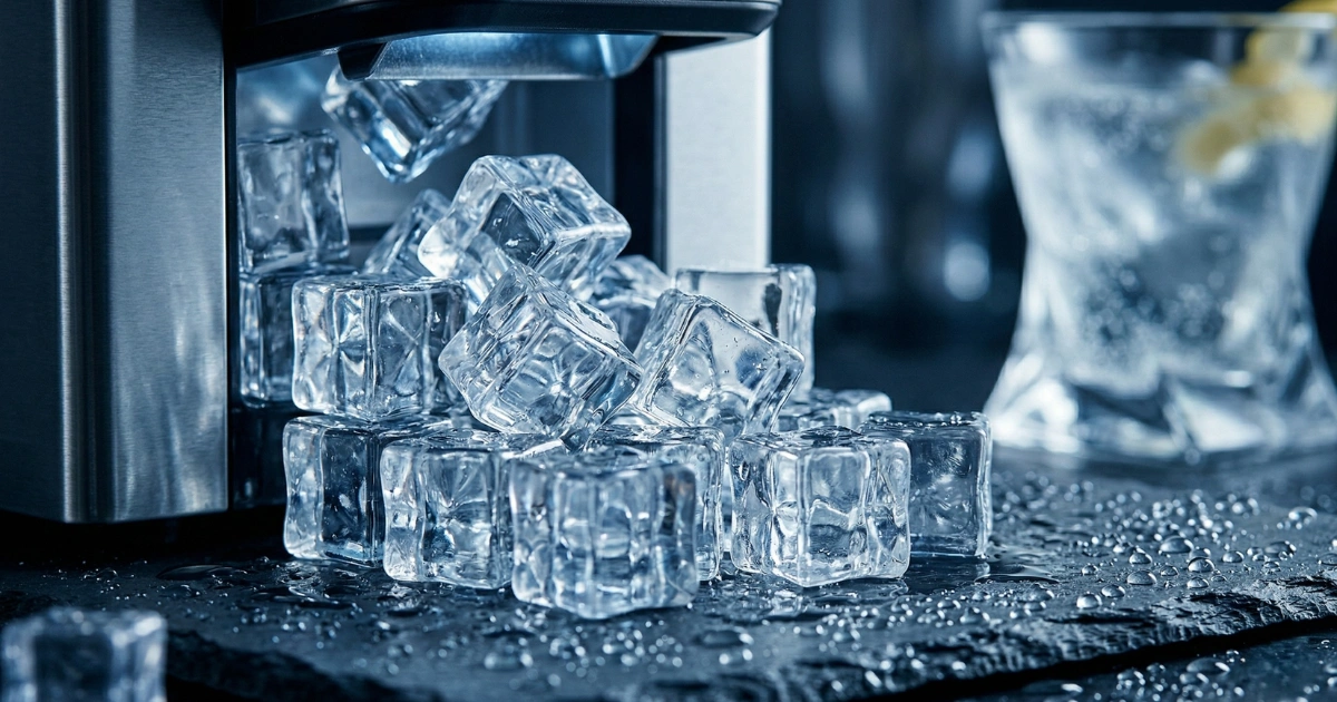 This Countertop Ice Maker Machine Makes 9 Cubes in 6 Minutes and Cleans Itself